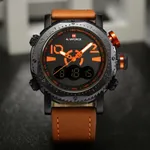 NAVIFORCE 9094 Fashion Quartz Digital Dual Display Sports Men's Watch – Dial Color: Orange, Strap Color: Orange – Thumbnail 2