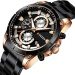 Curren 8360 Comfortable Stainless Steel Multifunctional Analog Men's Watch – Dial Color: Black, Strap Color: Black – Thumbnail 2
