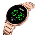 SKMEI 1550 Digital LED Touch Screen Stainless Steel Men's Watch – Dial Color: Blue, Strap Color: Rose – Thumbnail 2