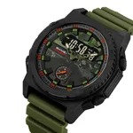 SKMEI 2355 Digital Analog Luxury Sports Men's Watch – Dial Color: Black, Strap Color: Green  – Thumbnail 2