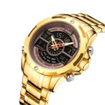 NAVIFORCE NF9170 Stainless Steel Dual Time Men's Watch – Dial Color: Gold, Strap Color: Gold  – Thumbnail 2