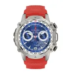 NAVIFORCE NT10 Bluetooth Calling High-Performance Smart Watch – Dial Color: Silver, Strap Color: Red – Thumbnail 1