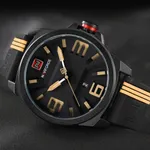 NAVIFORCE 9098 Quartz Sport Waterproof Silicone Men's Watch – Dial Color: Yellow, Strap Color: Black – Thumbnail 4