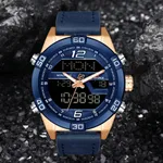 NAVIFORCE NF9128 Dual Display PU Leather Men's Watch – Dial Color: Blue, Strap Color: Blue – Thumbnail 3