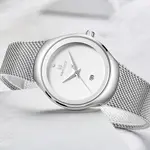 Naviforce NF5004 Milanese Mesh Strap Waterproof Versatile Ultra Thin Women's watch – Dial Color: White, Strap Color: Silver – Thumbnail 3