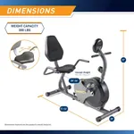 MARCY NS-716R with Adjustable Resistance and Transport Wheels Magnetic Recumbent Bike  – Thumbnail 3