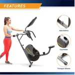 MARCY NS-716R with Adjustable Resistance and Transport Wheels Magnetic Recumbent Bike  – Thumbnail 4