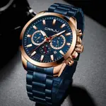 CRRJU 2286 High Quality Stainless Steel Multifunctional Quartz Classic Men's Watch – Dial Color: Blue, Strap Color: Blue – Thumbnail 2