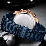 CRRJU 2286 High Quality Stainless Steel Multifunctional Quartz Classic Men's Watch – Dial Color: Blue, Strap Color: Blue – Thumbnail 3