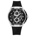 NAVIFORCE NF8051T Luxury Silicone Band Quartz Men's Watch – Dial Color: Silver, Strap Color: Black – Thumbnail 1