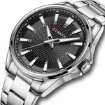Curren 8424 Luxury Stainless Steel Quartz Casual Fashion Men's Watch – Dial Color: Black, Strap Color: Silver – Thumbnail 3