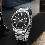 Curren 8424 Luxury Stainless Steel Quartz Casual Fashion Men's Watch – Dial Color: Black, Strap Color: Silver – Thumbnail 4