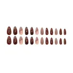 24Pcs Brown Butterfly Wing DIY Art Design False Wearable Artificial Nails with Glue  – Thumbnail 3