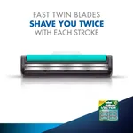 Gillette Vector Plus Manual Twin Blade Shaving Razor – Thumbnail 4