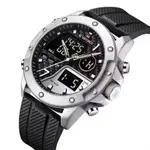 Naviforce NF9221 Lavish Silicon Rubber  Dual Time Quartz  Classic Men's Watch – Dial Color: Silver, Strap Color: Black – Thumbnail 3
