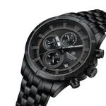 Naviforce 8046 Chronograph Stainless Steel Men Watch – Dial Color: Black, Strap Color: Black – Thumbnail 2