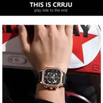 CRRJU 2287 Fusion Of Minimalist Style & Timeless Elegance Steel Analog Quartz Men Watch – Dial Color: Rose Gold, Strap Color: Black – Thumbnail 5