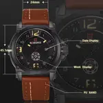 Naviforce NF9099 Luxury Leather Strap Chronograph Casual Male Fashion Watch – Dial Color: Black, Strap Color:  Brown  – Thumbnail 2
