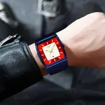 Nibosi 2376 Comfortable Mesh Stainless Steel Fashion Men's Watch – Dial Color: Red, Strap Color: Blue – Thumbnail 3