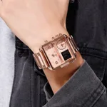 SKMEI 1584 Quartz Digital Luxury Business Wrist Men's Watch – Dial Color: Rose, Strap Color: Rose – Thumbnail 4