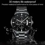 Nibosi 2353 High Quality Stainless Steel Analogue Men's Watch  – Dial Color: Black, Strap Color: Black – Thumbnail 4