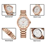NAVIFORCE NF5021 Water Resistant Stainless Steel Quartz Women's Watch – Dial Color: White, Strap Color: Rose – Thumbnail 3
