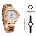 NAVIFORCE NF5021 Water Resistant Stainless Steel Quartz Women's Watch – Dial Color: White, Strap Color: Rose – Thumbnail 5