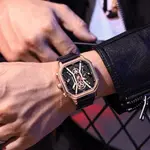CRRJU 2313 Comfortable Stainless Steel Multifunctional Chronograph Luminous Dial Casual Men's Watch – Dial Color: Rose Gold, Strap Color: Black – Thumbnail 3
