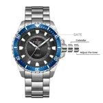 NAVIFORCE NFS1004 Luxury Mechanical Luminous Waterproof Men's Watch – Dial Color: Blue, Strap Color: Silver – Thumbnail 4