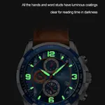 Naviforce NF8020L Luxury Leather Quartz Chronograph Casual Sports Style Men's Watch – Dial Color: Blue, Strap Color:  Brown  – Thumbnail 6