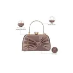 Faux Leather Lavie Women Sleek Wink Frame Clutche – Color: Brown – Thumbnail 2