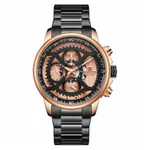 Naviforce NF9150 Luxury Steel Military Waterproof Quartz Men's Watch – Dial Color: Rose, Strap Color: Black – Thumbnail 1