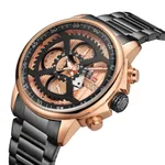 Naviforce NF9150 Luxury Steel Military Waterproof Quartz Men's Watch – Dial Color: Rose, Strap Color: Black – Thumbnail 2