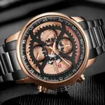 Naviforce NF9150 Luxury Steel Military Waterproof Quartz Men's Watch – Dial Color: Rose, Strap Color: Black – Thumbnail 4