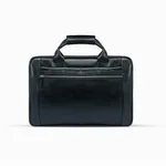 100% Genuine Cow Leather Corporate Briefcase Bag with More Space Office Bag – Color: Black – Thumbnail 4