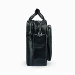 100% Genuine Cow Leather Corporate Briefcase Bag with More Space Office Bag – Color: Black – Thumbnail 3