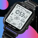 SKMEI 1888 Stainless Steel Calorie Mileage Digital Sporty Men's Watch – Dial Color: White, Strap Color: Black – Thumbnail 3