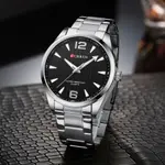 Curren 8434 Stainless Steel Analog Simple Classic Men's Watch – Dial Color: Black, Strap Color: Silver – Thumbnail 2