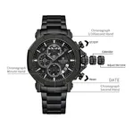 Naviforce 8065 CH Stainless Steel Casual & Sport Men's Watch – Dial Color: Black, Strap Color: Black – Thumbnail 3