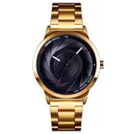 SKMEI 9210 Stainless Steel Analog Luxury Quartz Men's Watch – Dial Color: Black, Strap Color: Gold  – Thumbnail 1
