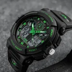 SKMEI 1270 Waterproof Digital Analog Multifunction Sports Men’s Watch – Dial Color: Green, Strap Color: Black – Thumbnail 5