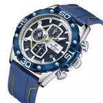 NAVIFORCE NF8018 Leather Casual Multi-function Chronograph Men's Watch – Dial Color: Blue, Strap Color: Blue – Thumbnail 2