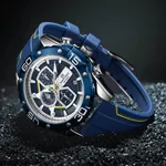 NAVIFORCE NF8018 Leather Casual Multi-function Chronograph Men's Watch – Dial Color: Blue, Strap Color: Blue – Thumbnail 3