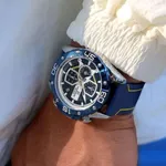 NAVIFORCE NF8018 Leather Casual Multi-function Chronograph Men's Watch – Dial Color: Blue, Strap Color: Blue – Thumbnail 4