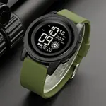 SKMEI 2082 High Quality Silicon Strap Sporty Men's Watch – Dial Color: Black, Strap Color: Green  – Thumbnail 2