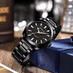 CRRJU 5006 Classic Stainless Steel Multifunctional Analog Quartz Fashion Men's Watch – Dial Color: Black, Strap Color: Black – Thumbnail 3