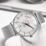 Naviforce NF3007 Luxury Stainless Steel Sports Men's Watch – Dial Color: Silver, Strap Color: Silver – Thumbnail 3