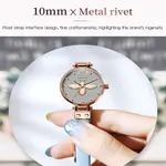 OLEVS 6895L PU Leather Analog Luxury Quartz Watch For Women – Dial Color: Grey, Strap Color: Sky Blue – Thumbnail 2
