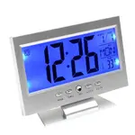 Digital table clock Voice Control LED Snooze Alarm Clock – Color: White – Thumbnail 2