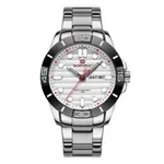 NAVIFORCE 9198 Casual Sport Luxury Steel Men's Watch – Dial Color: White, Strap Color: Silver – Thumbnail 1